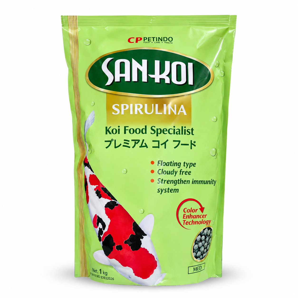SANKOI Spirulina Pakan Koi 1 Kg - Pakan Koi Mendukung Pertumbuhan dan Warna Ikan